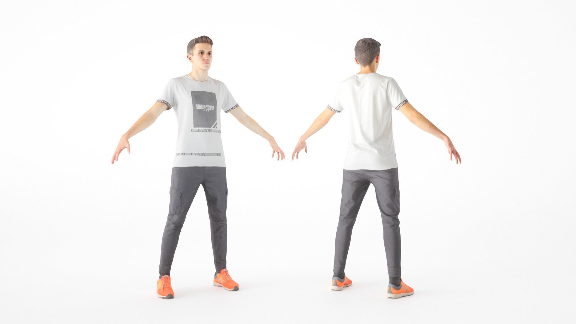 Animated man riding on a skateboard 35 Low-poly 3D model_6