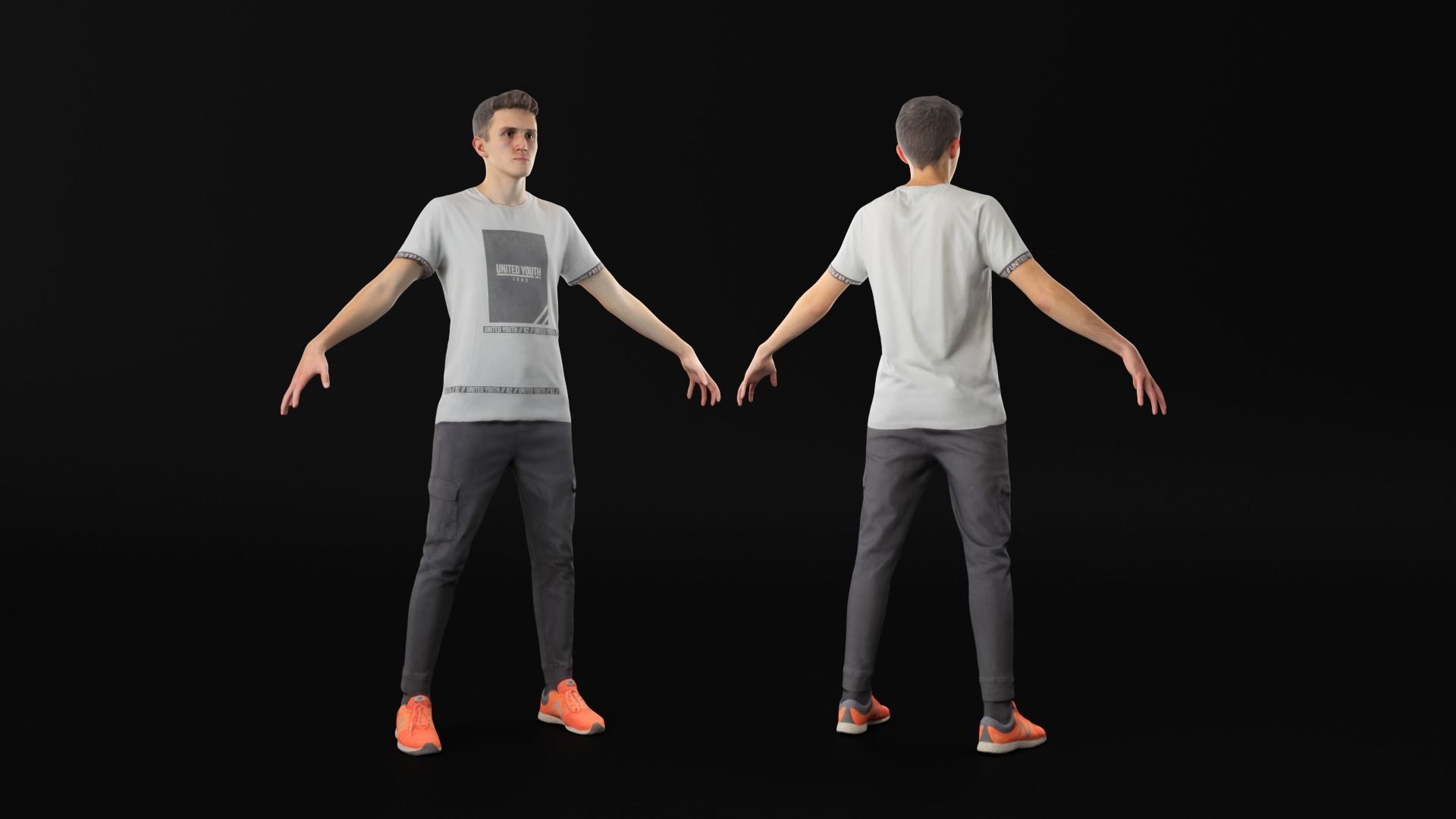 Animated man riding on a skateboard 35 Low-poly 3D model_8