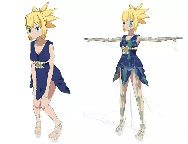 Kohaku - Dr Stone-Rig  Low-poly 3D model