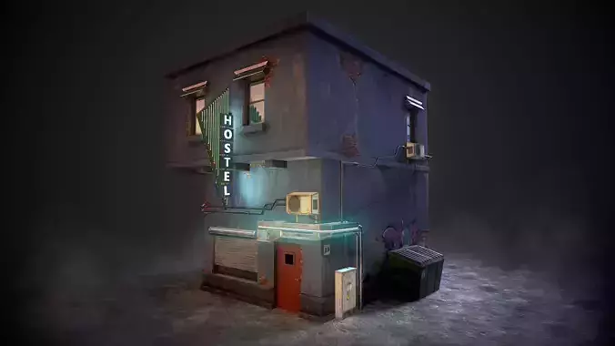 Urban House Low-poly 3D model