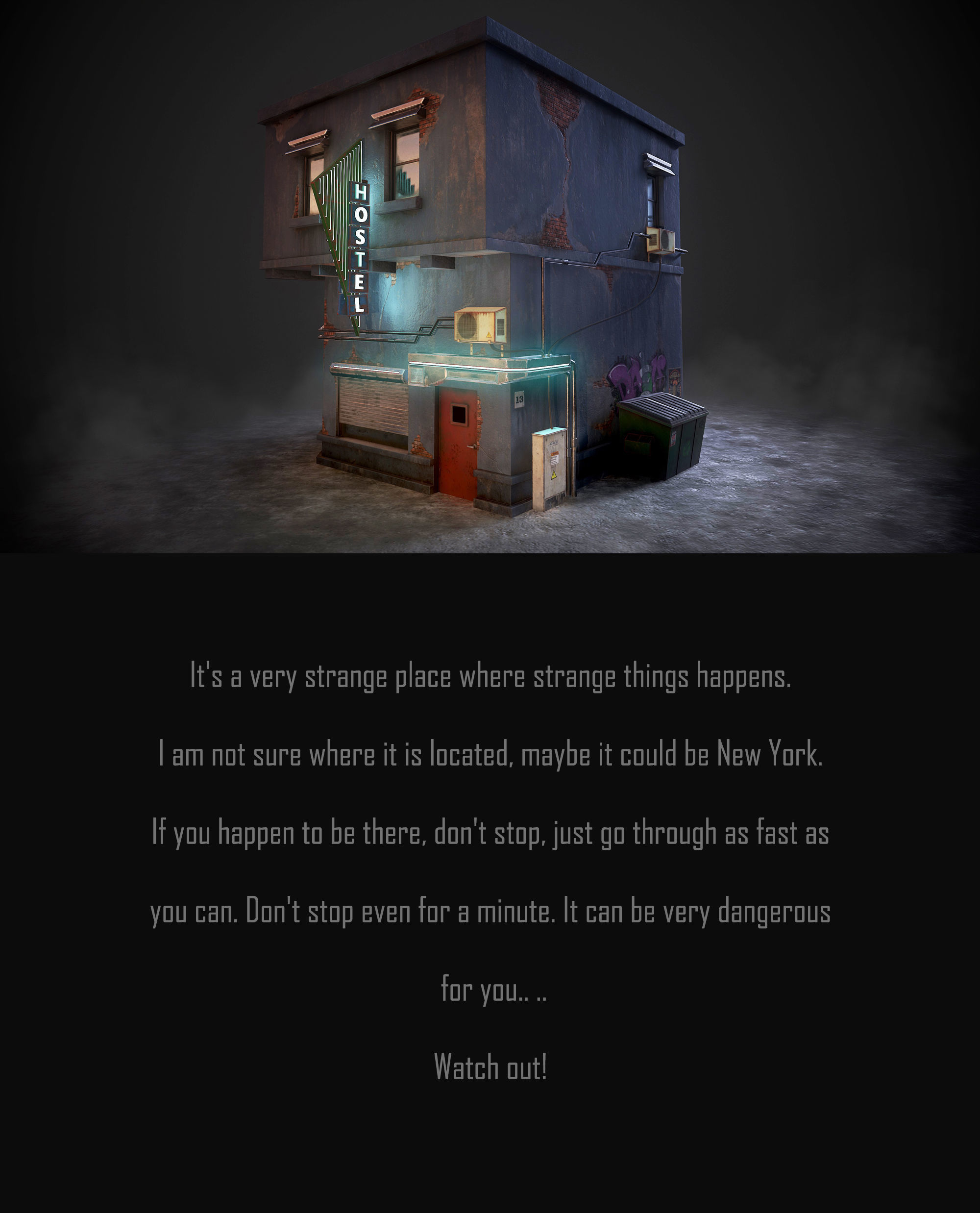 Urban House Low-poly 3D model_13