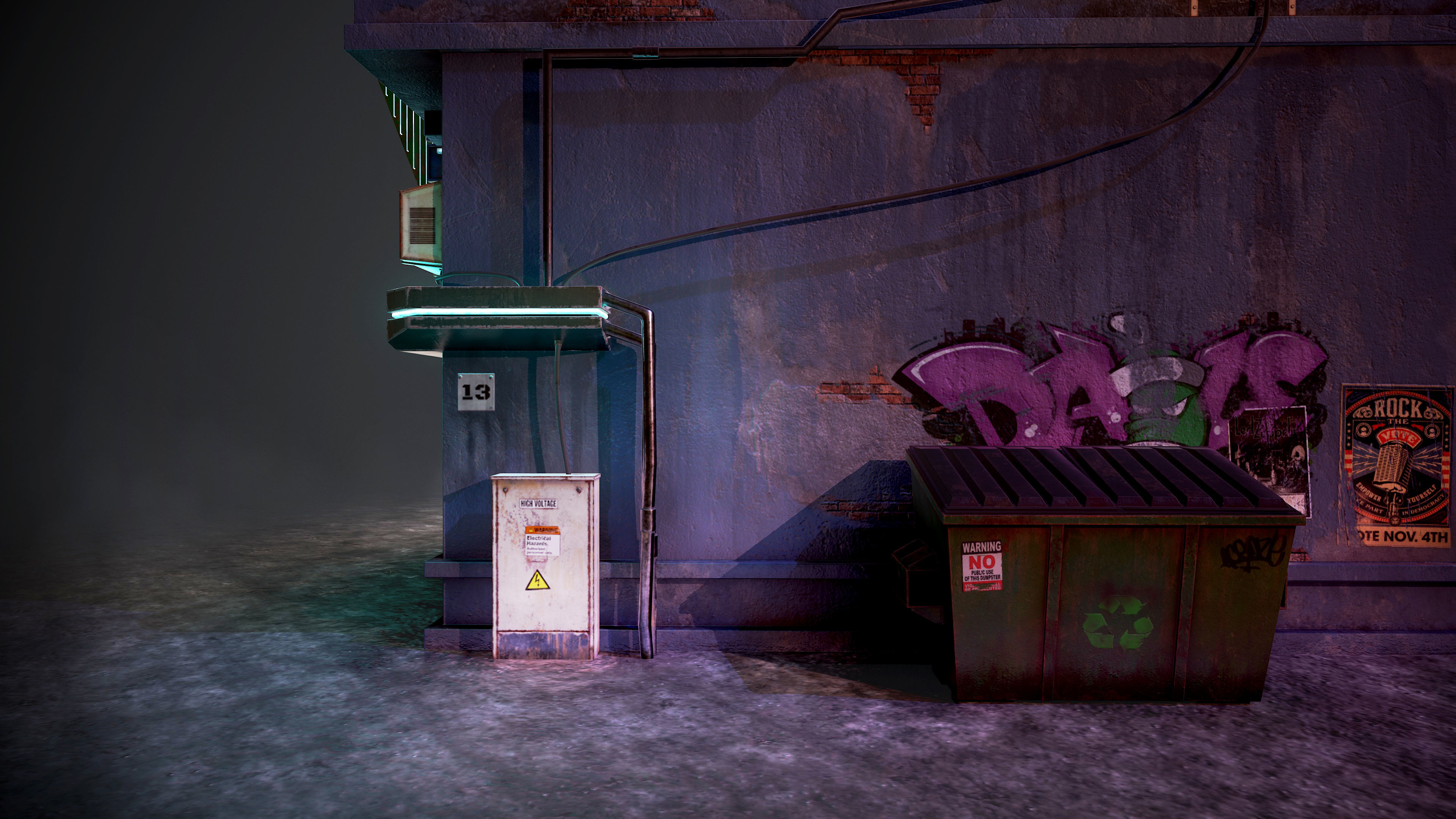 Urban House Low-poly 3D model_8