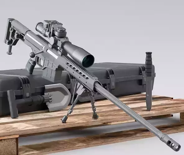 Sniper Set rifle case 3D model