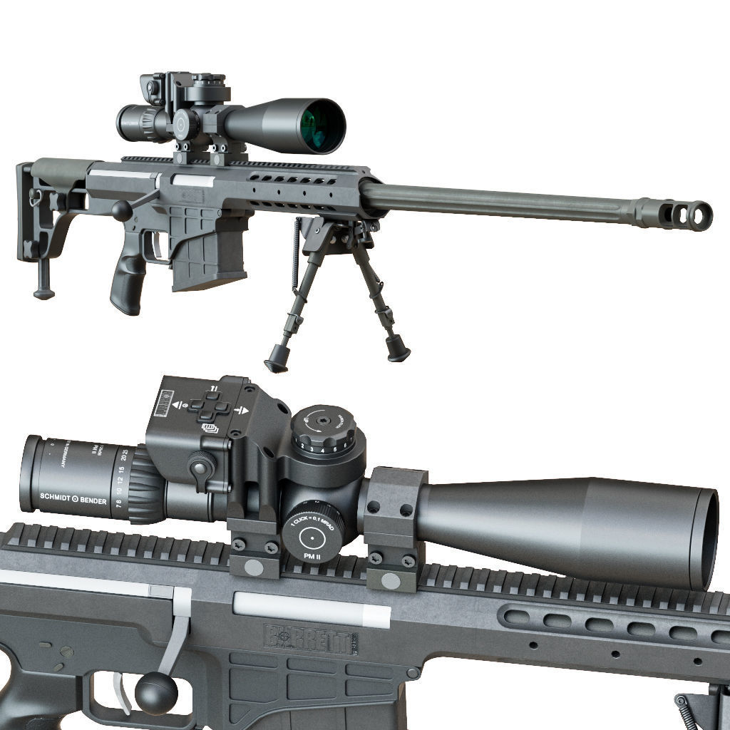 Sniper Set rifle case 3D model_4