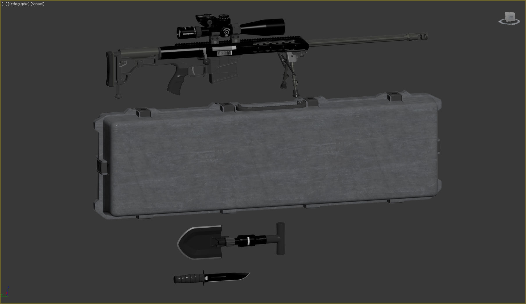 Sniper Set rifle case 3D model_5