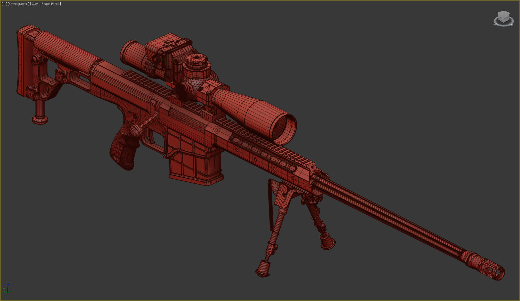 Sniper Set rifle case 3D model_13