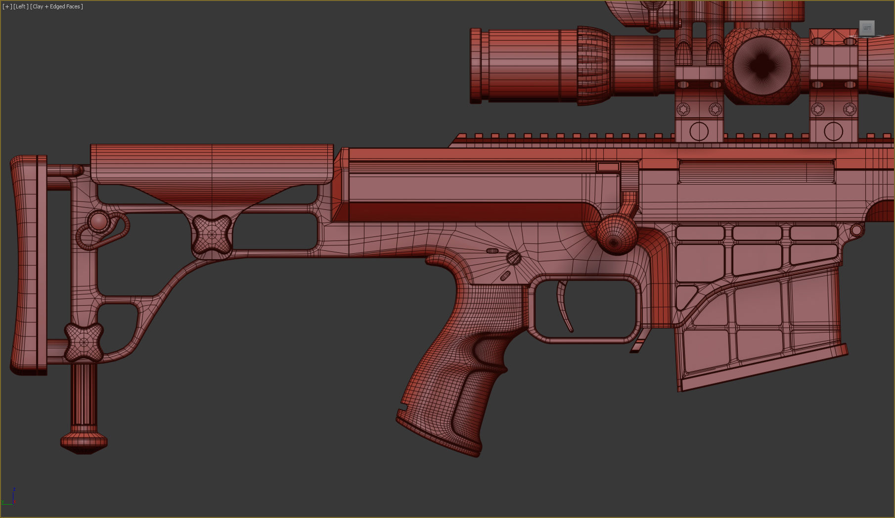 Sniper Set rifle case 3D model_6