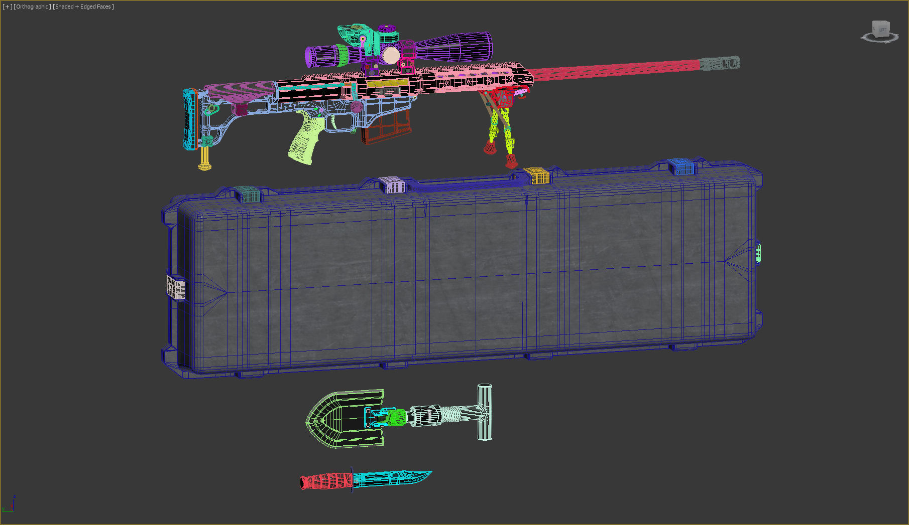 Sniper Set rifle case 3D model_17