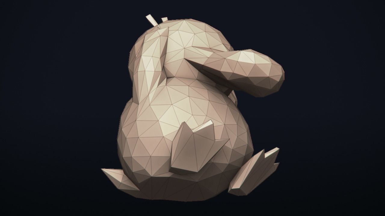 Psyduck - Stylized Pokemon LowPoly Art - 3D print model_14