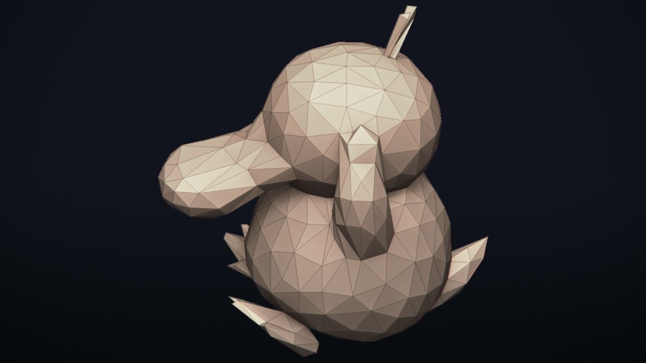 Psyduck - Stylized Pokemon LowPoly Art - 3D print model_19