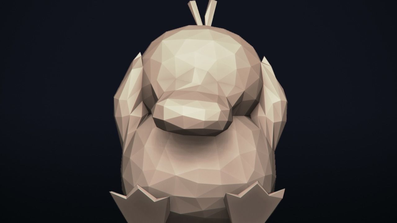 Psyduck - Stylized Pokemon LowPoly Art - 3D print model_1