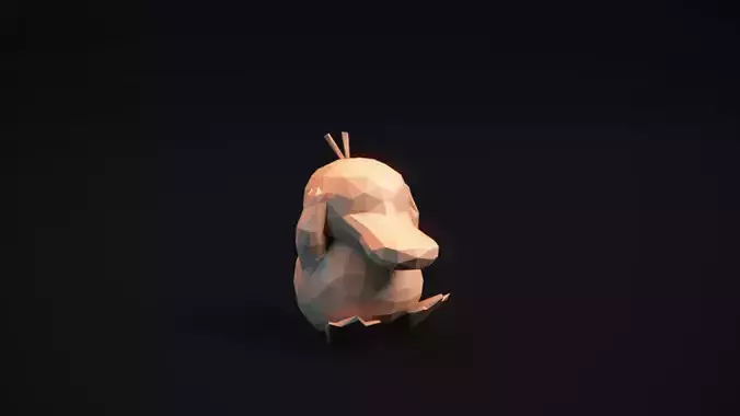 Psyduck - Stylized Pokemon LowPoly Art - 3D print model