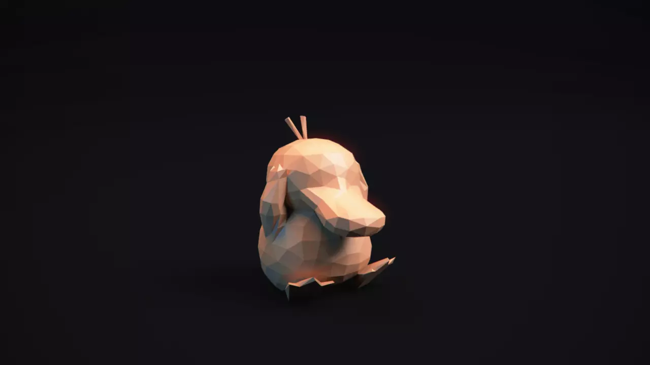 Psyduck - Stylized Pokemon LowPoly Art - 3D print model_0
