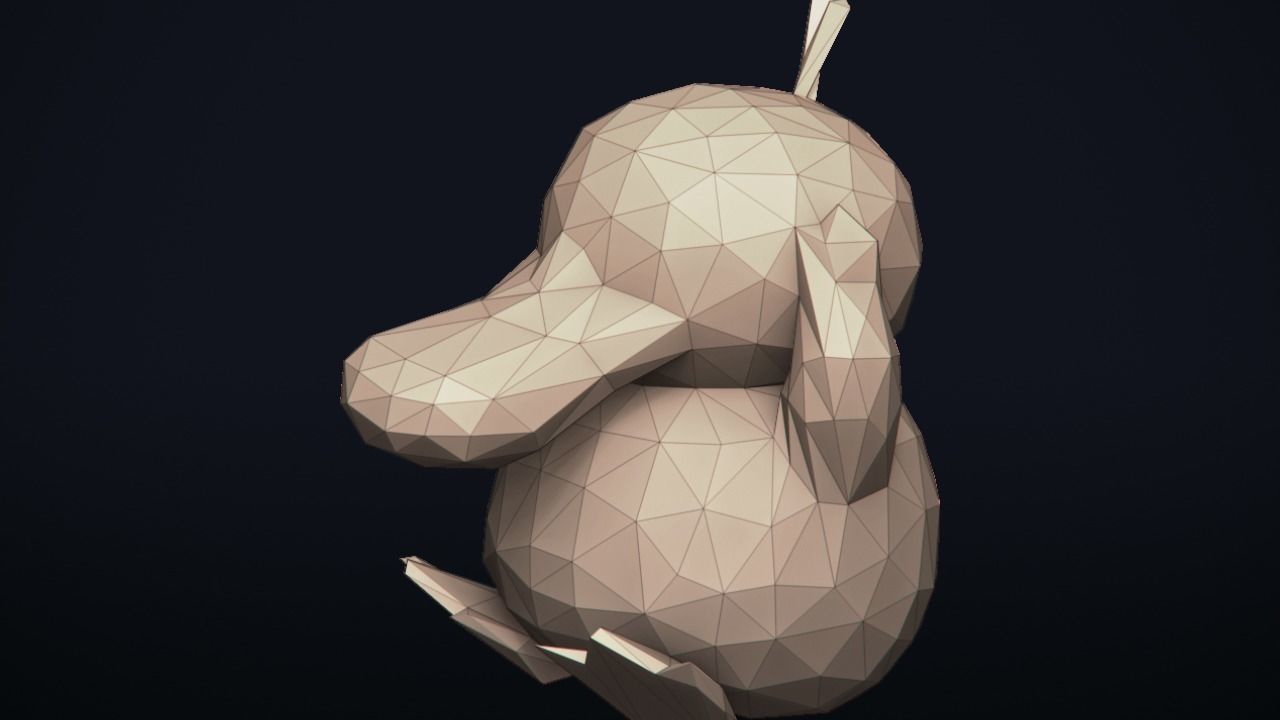 Psyduck - Stylized Pokemon LowPoly Art - 3D print model_20