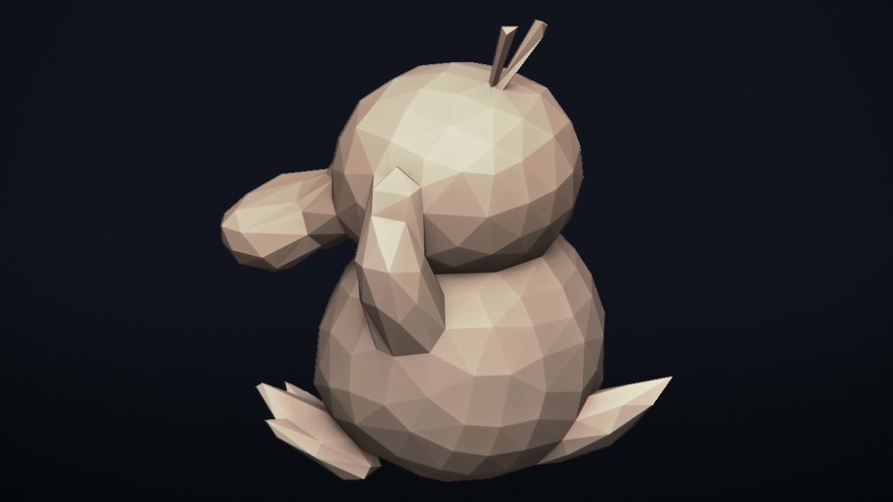 Psyduck - Stylized Pokemon LowPoly Art - 3D print model_9