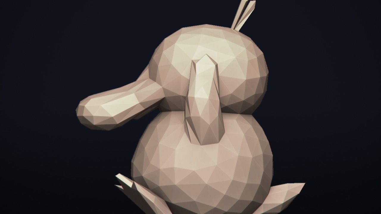 Psyduck - Stylized Pokemon LowPoly Art - 3D print model_2