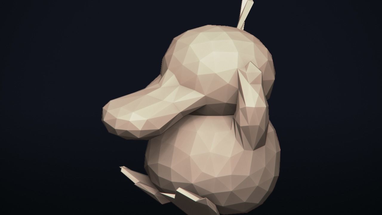 Psyduck - Stylized Pokemon LowPoly Art - 3D print model_7