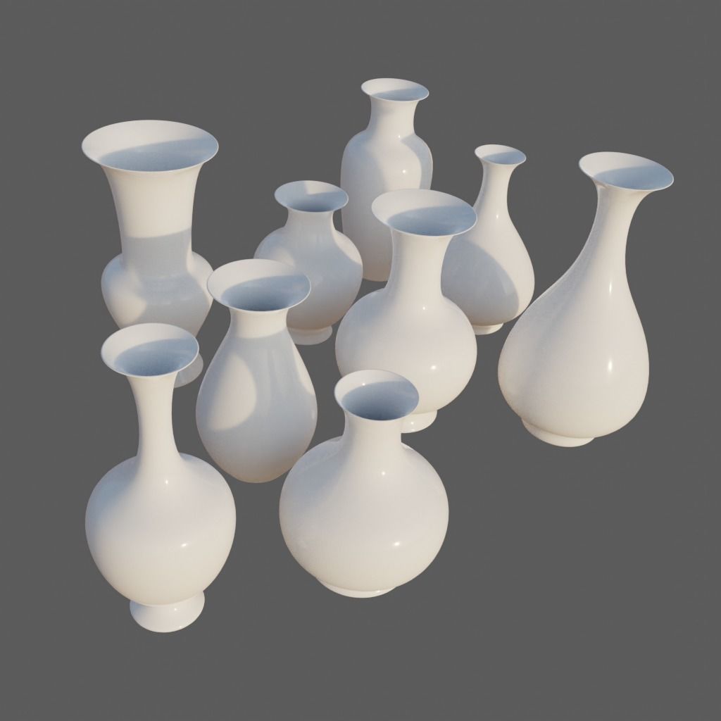 Chinese Classic Sytle Pocelain Vases Collection - 28 models 3D model_8