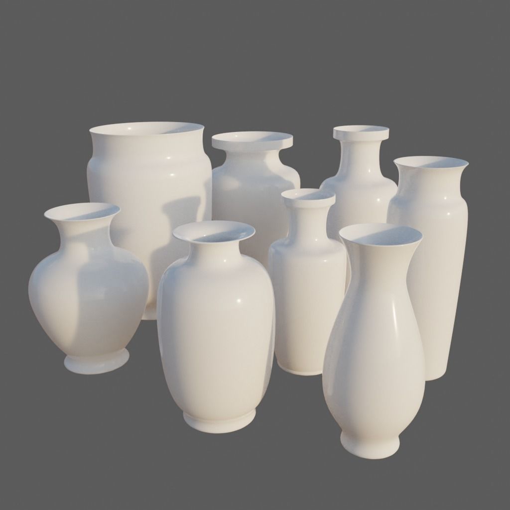 Chinese Classic Sytle Pocelain Vases Collection - 28 models 3D model_6