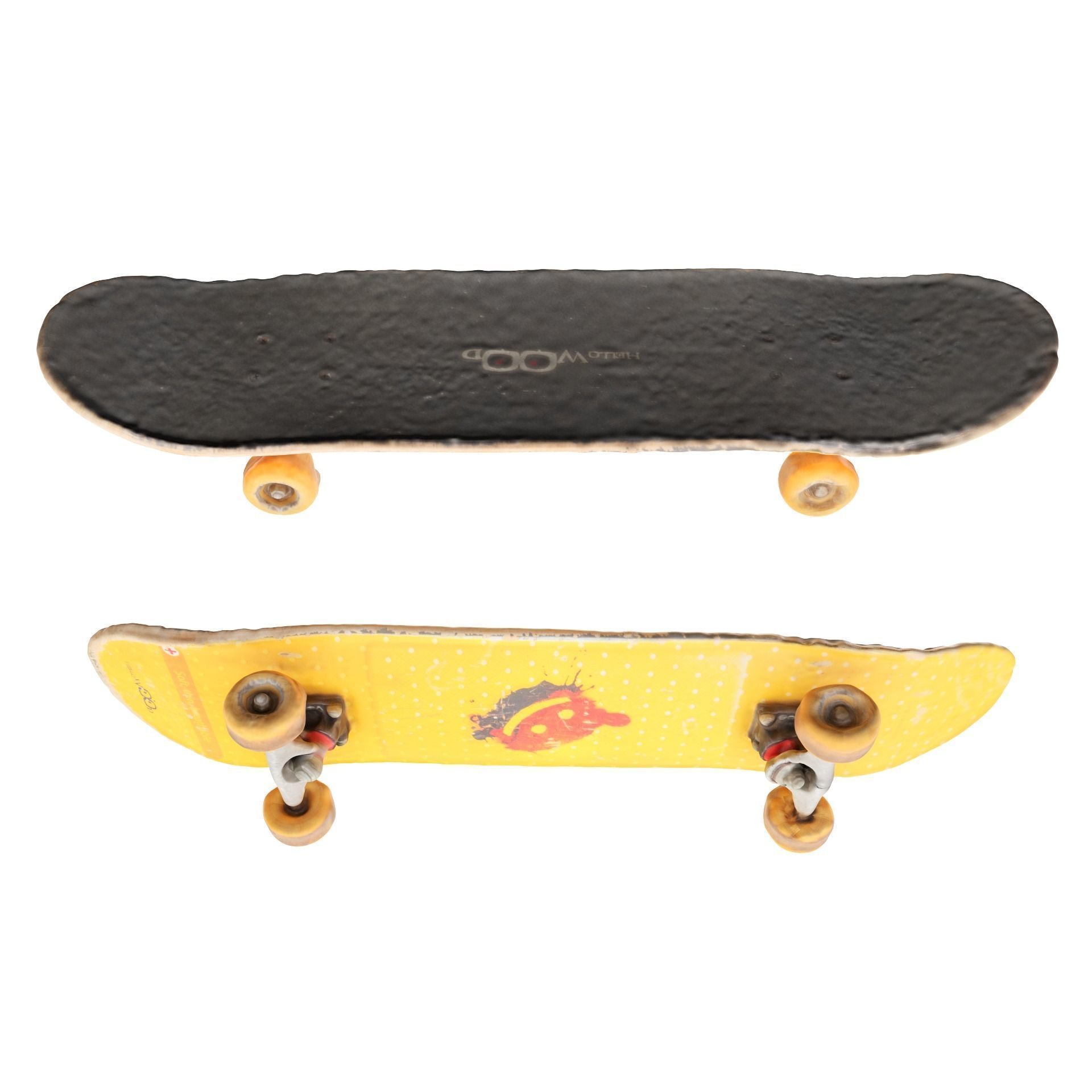 Young man on a skate 36 Low-poly 3D model_11