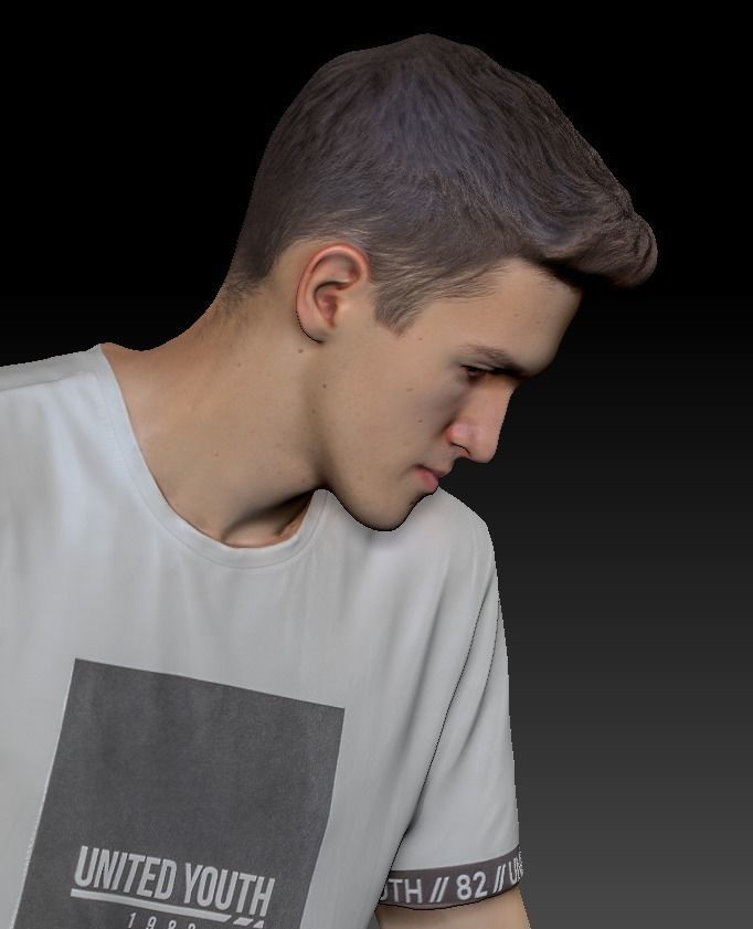 Young man on a skate 36 Low-poly 3D model_9