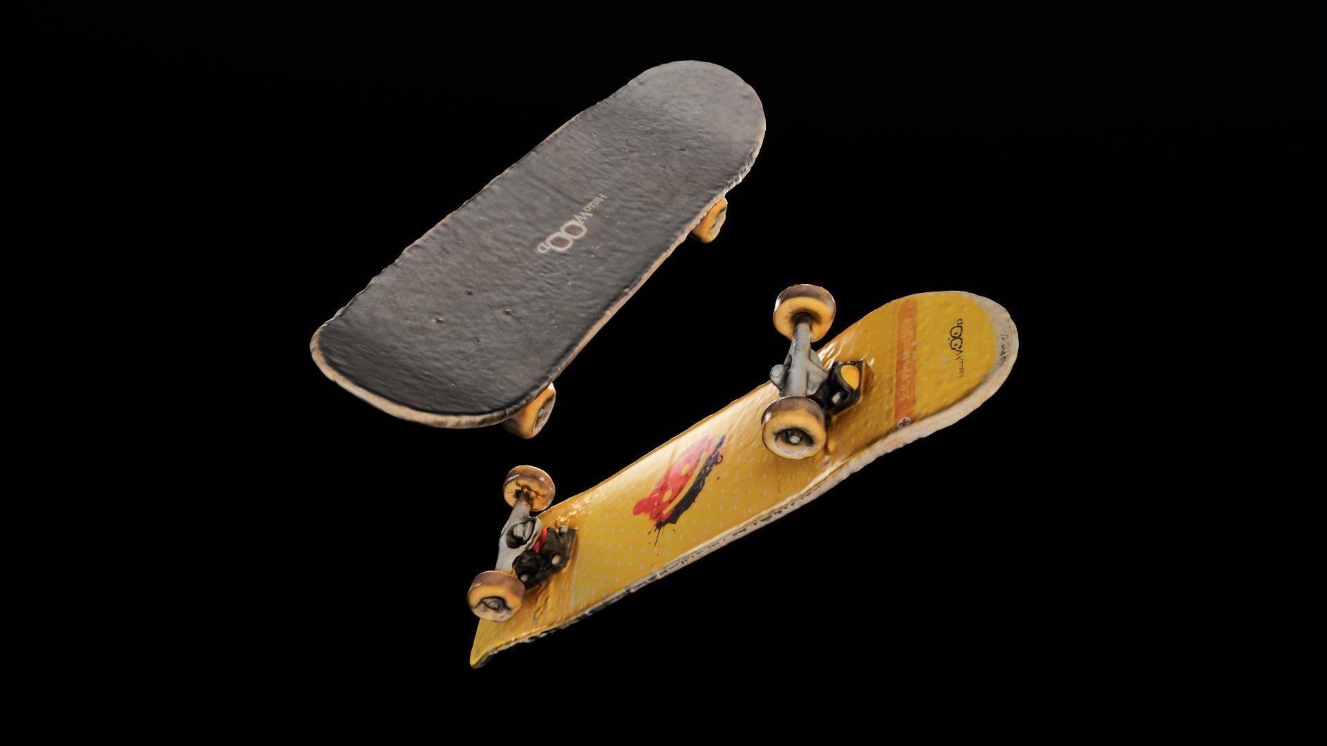 Young man on a skate 36 Low-poly 3D model_14