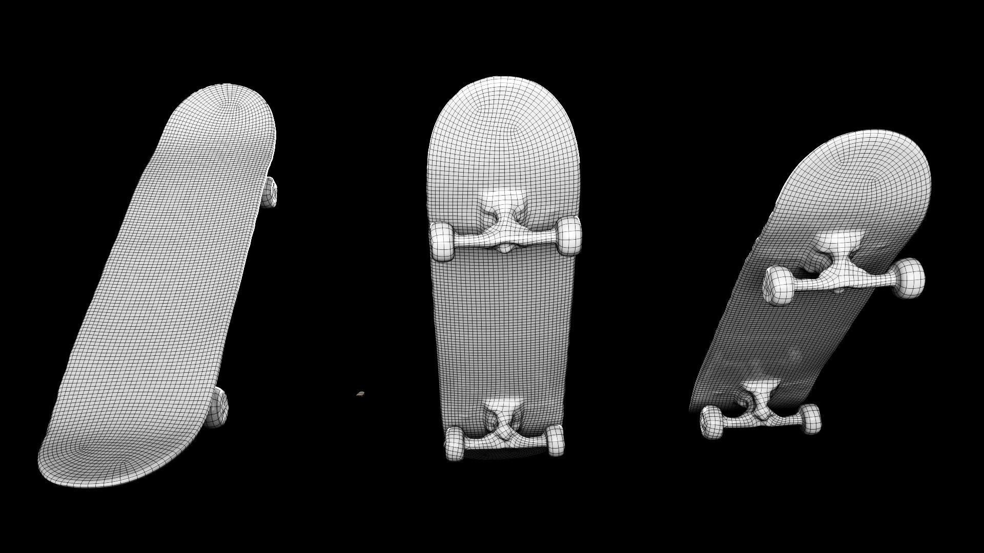 Young man on a skate 36 Low-poly 3D model_17