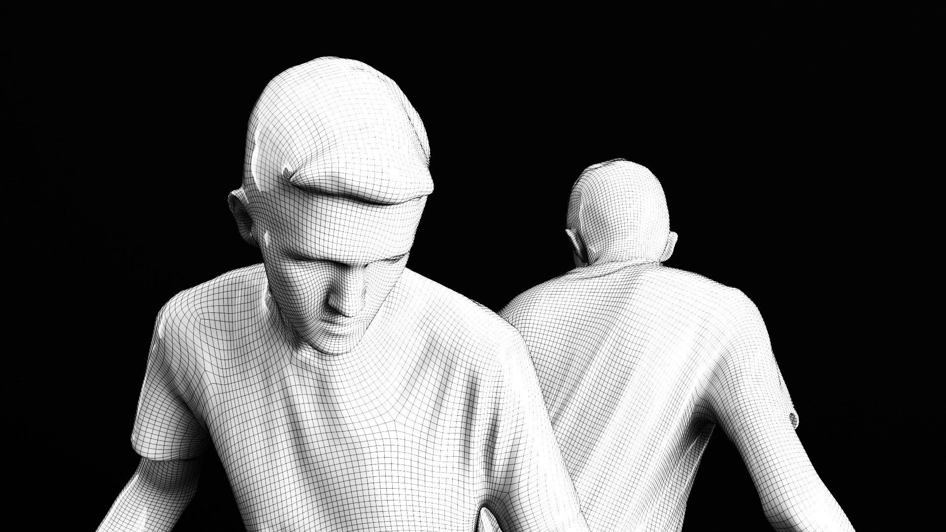 Young man on a skate 36 Low-poly 3D model_7