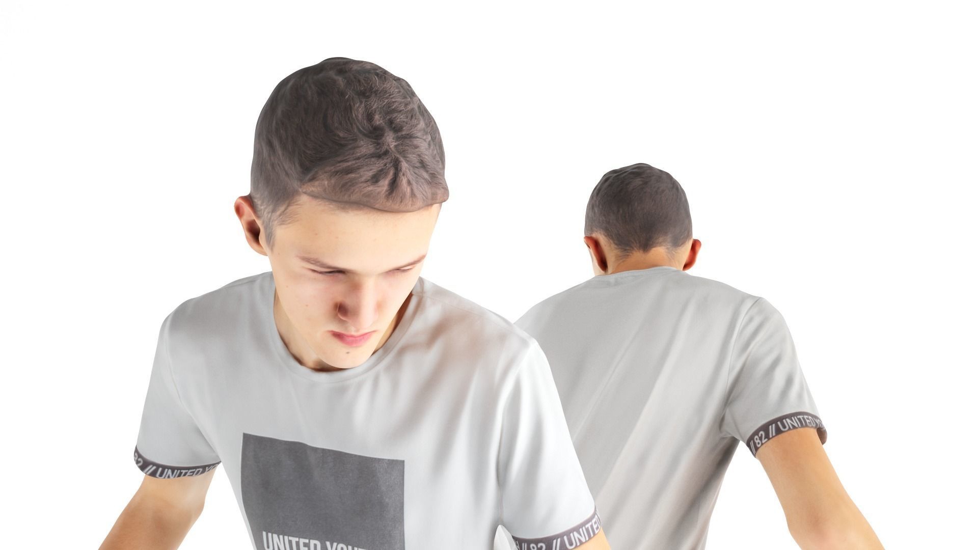 Young man on a skate 36 Low-poly 3D model_1