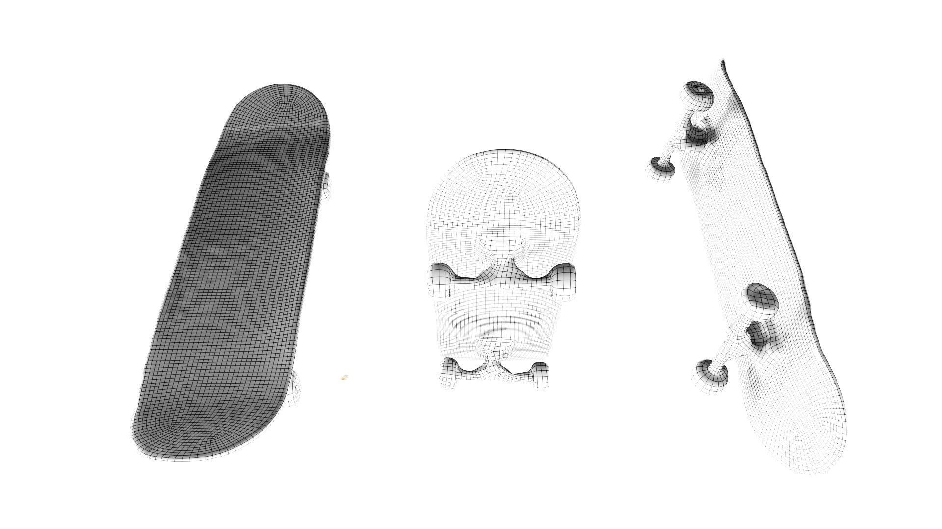 Young man on a skate 36 Low-poly 3D model_16