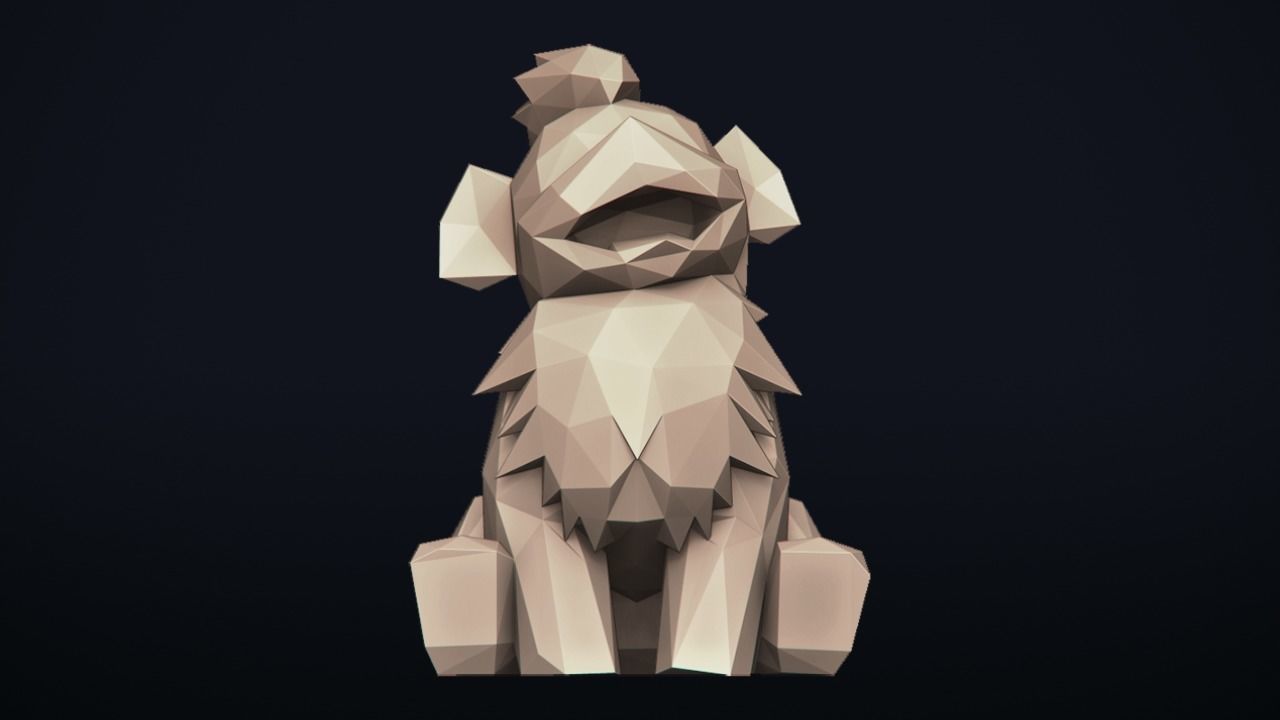 Growlithe -  - Stylized Pokemon LowPoly Art - 3D print model_1
