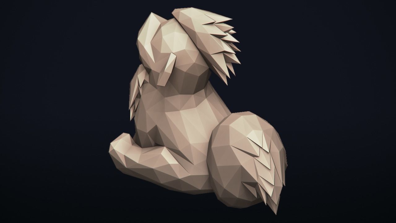Growlithe -  - Stylized Pokemon LowPoly Art - 3D print model_9