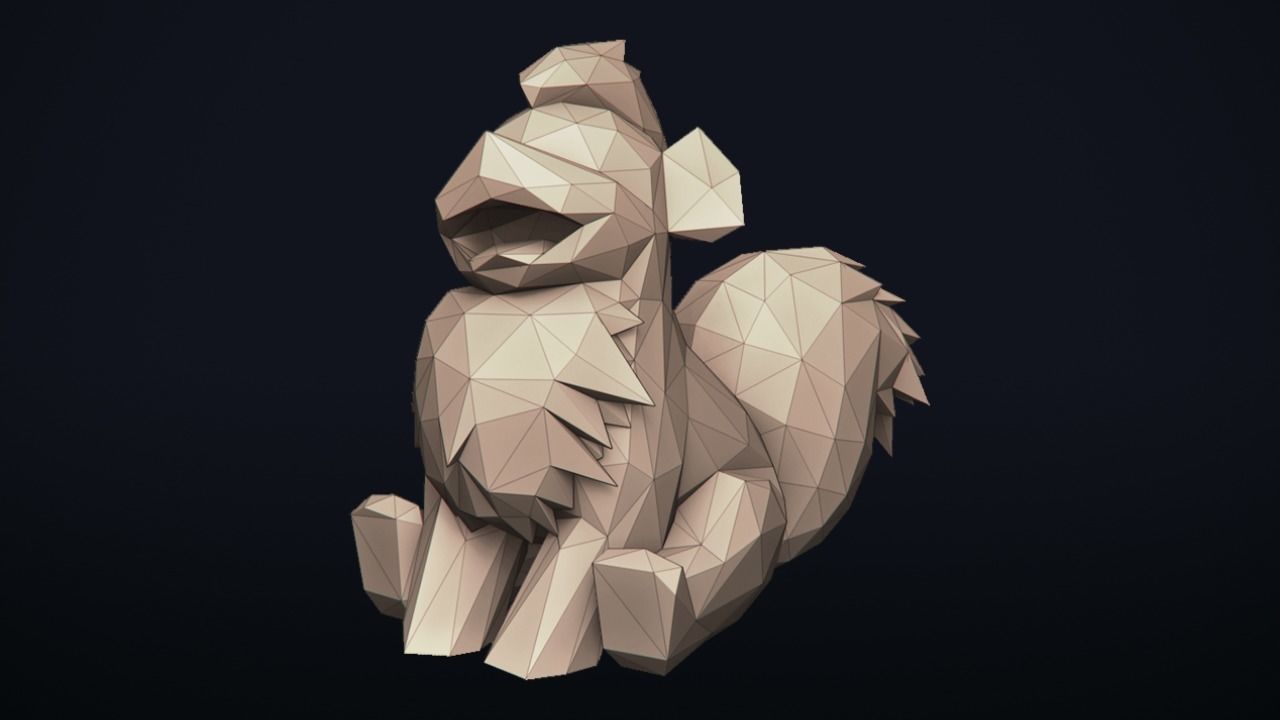 Growlithe -  - Stylized Pokemon LowPoly Art - 3D print model_20