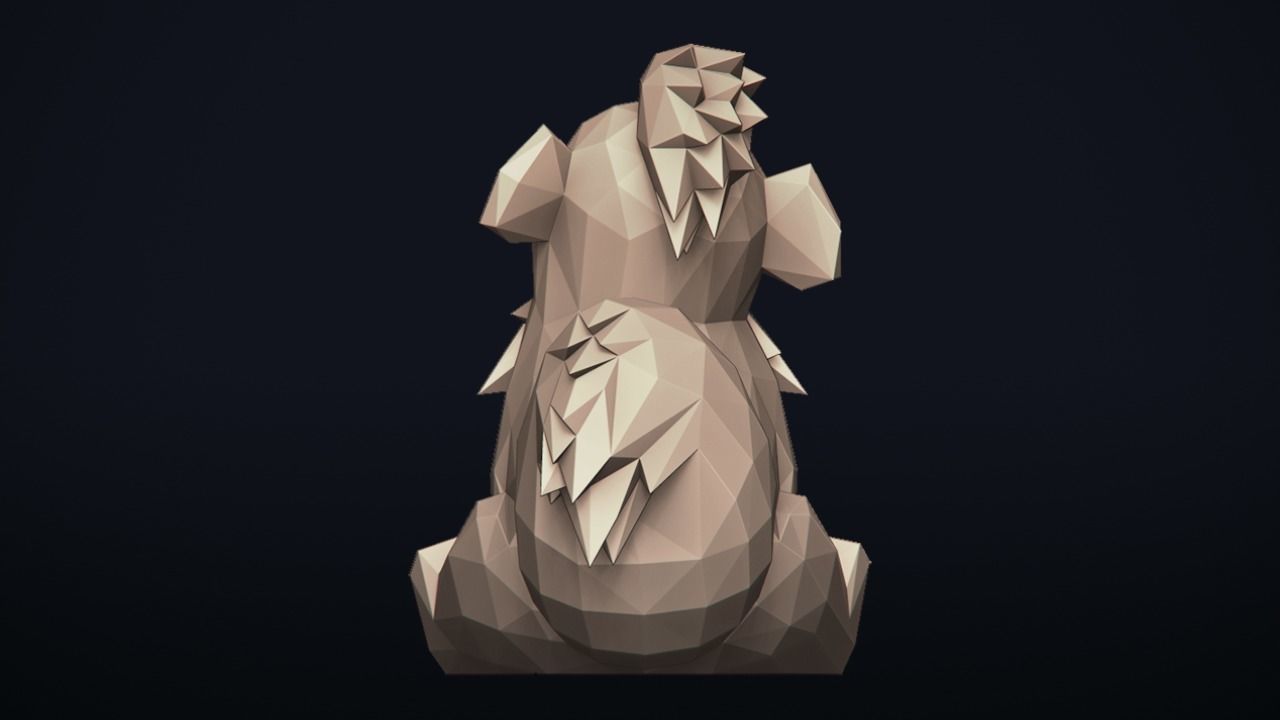 Growlithe -  - Stylized Pokemon LowPoly Art - 3D print model_3