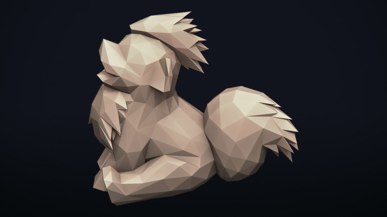 Growlithe -  - Stylized Pokemon LowPoly Art - 3D print model_8