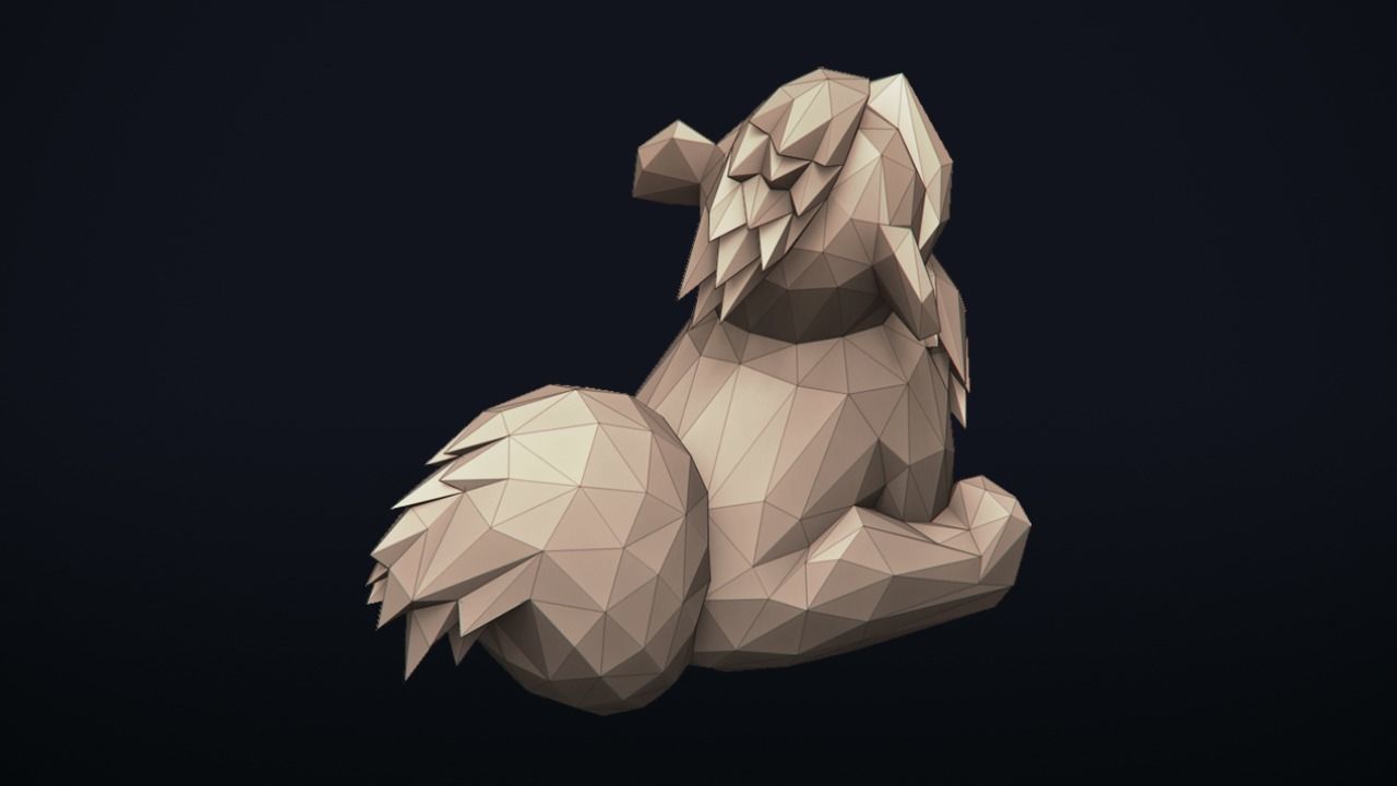 Growlithe -  - Stylized Pokemon LowPoly Art - 3D print model_16