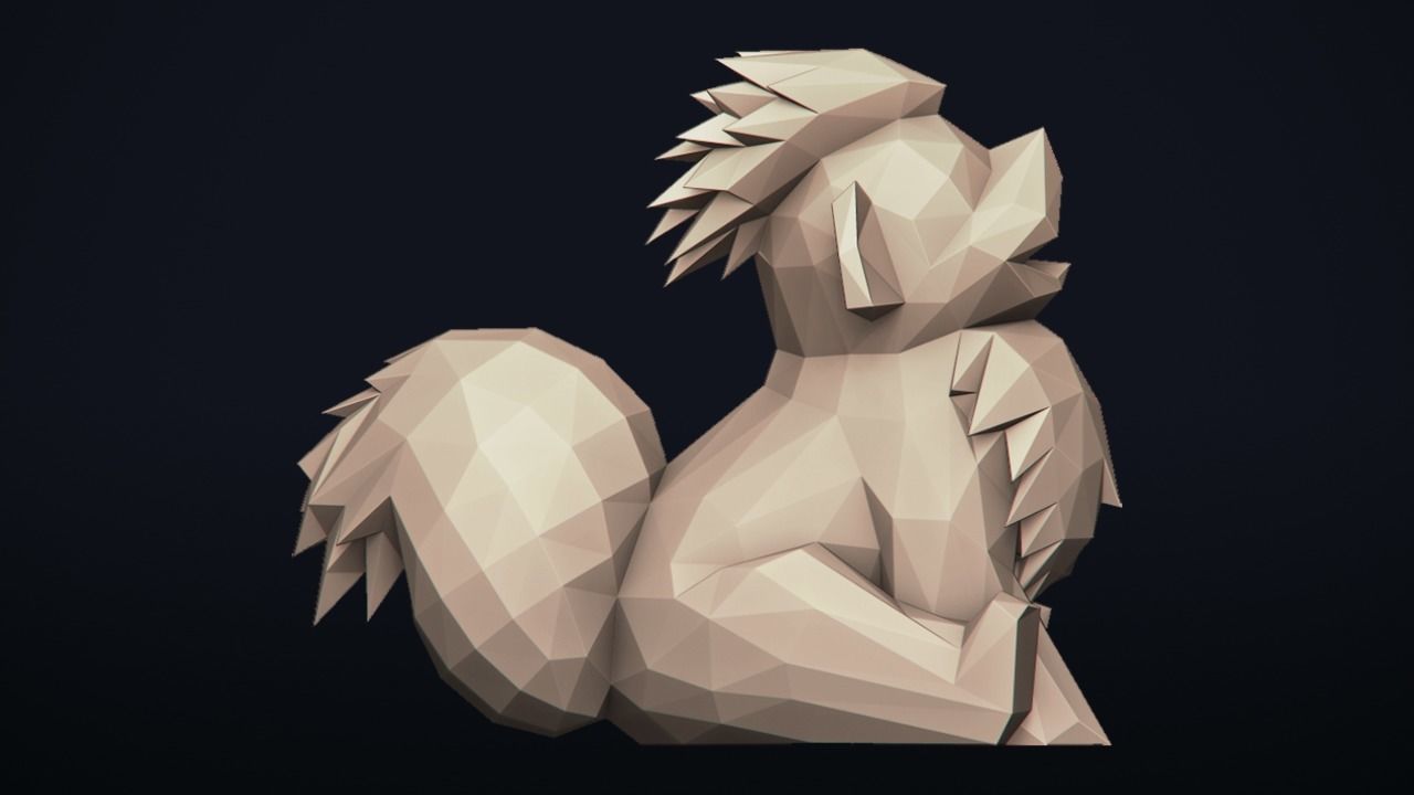 Growlithe -  - Stylized Pokemon LowPoly Art - 3D print model_4