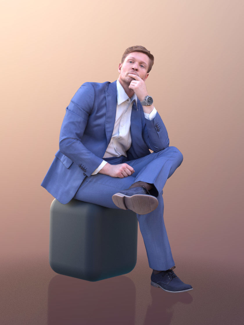 Andrew 10595 - Talking Business Man Low-poly 3D model_1