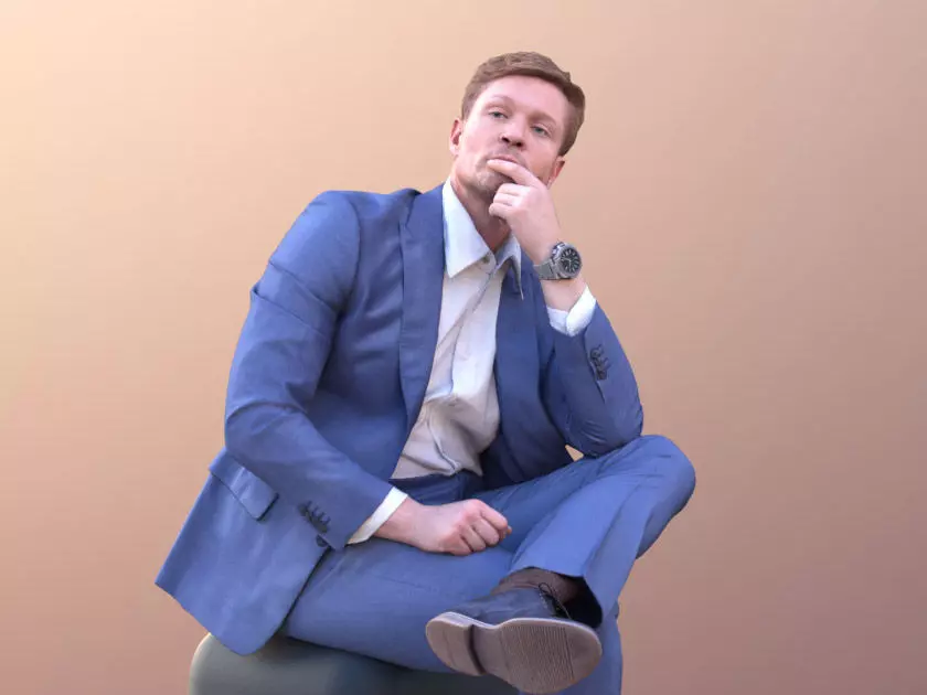 Andrew 10595 - Talking Business Man Low-poly 3D model_0