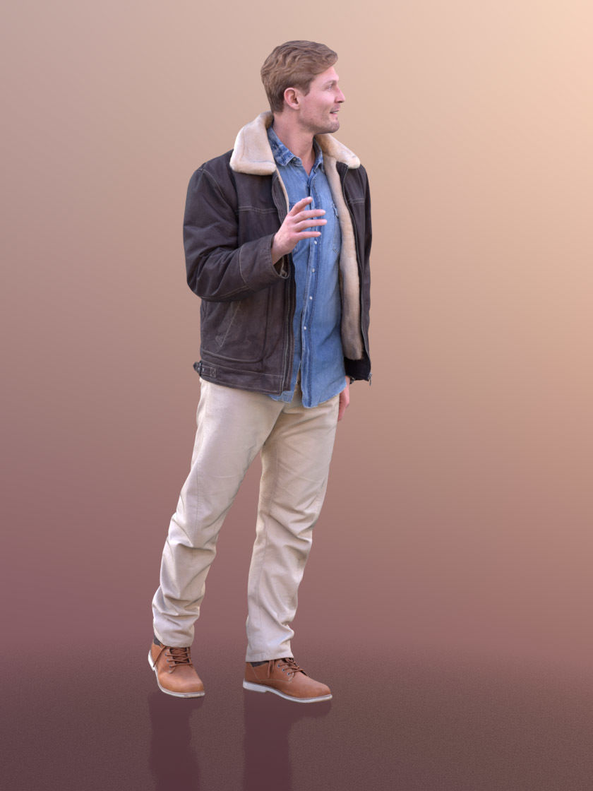 Andrew 10592 - Standing Casual Man Low-poly 3D model_2