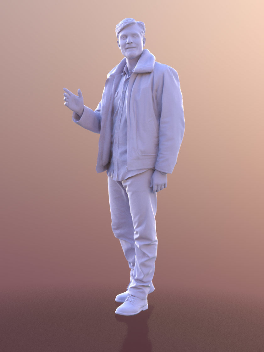 Andrew 10592 - Standing Casual Man Low-poly 3D model_3