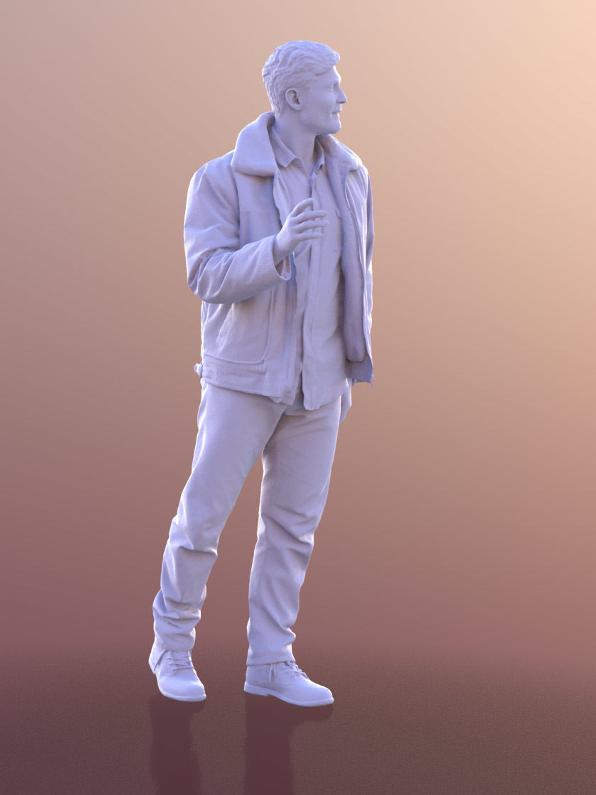 Andrew 10592 - Standing Casual Man Low-poly 3D model_4