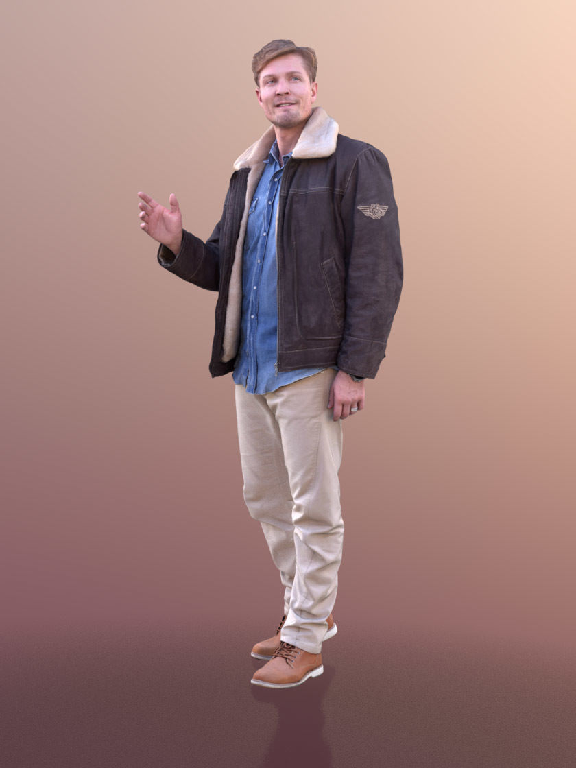 Andrew 10592 - Standing Casual Man Low-poly 3D model_1