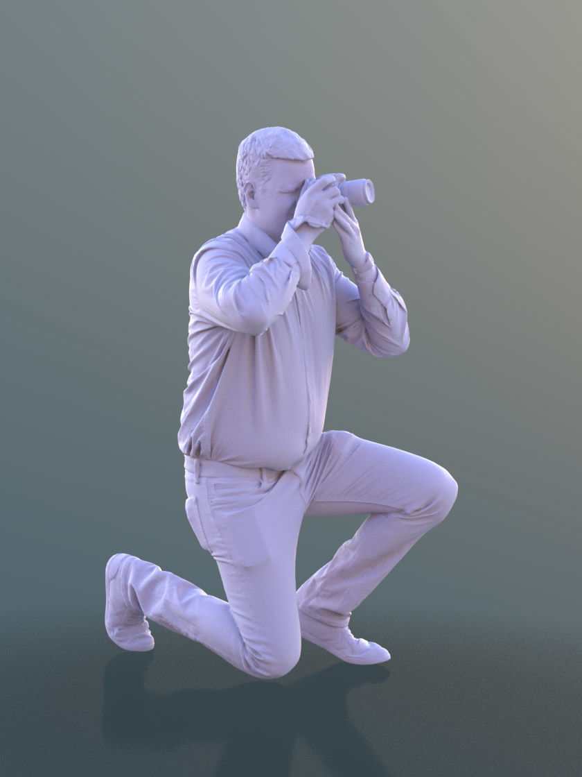 Fabian 10589 - Photographing Casual Man  Low-poly 3D model_4
