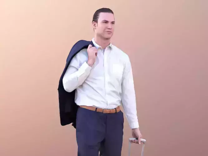 Marcel 10578 - Walking Business Man Low-poly 3D model