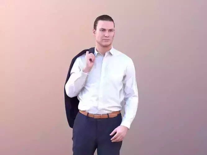 Marcel 10577 - Walking Business Man Low-poly 3D model