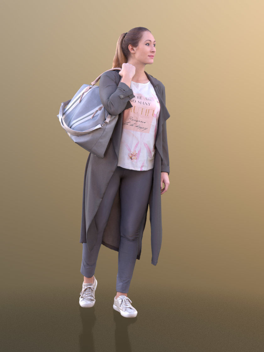 Rocio 10571 - Walking Casual Girl Low-poly 3D model_2