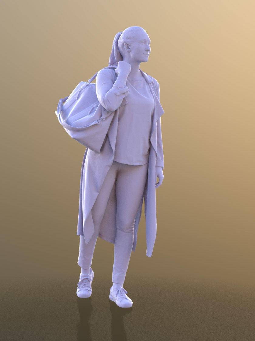Rocio 10571 - Walking Casual Girl Low-poly 3D model_4