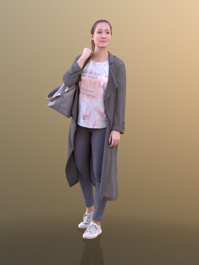 Rocio 10571 - Walking Casual Girl Low-poly 3D model_1