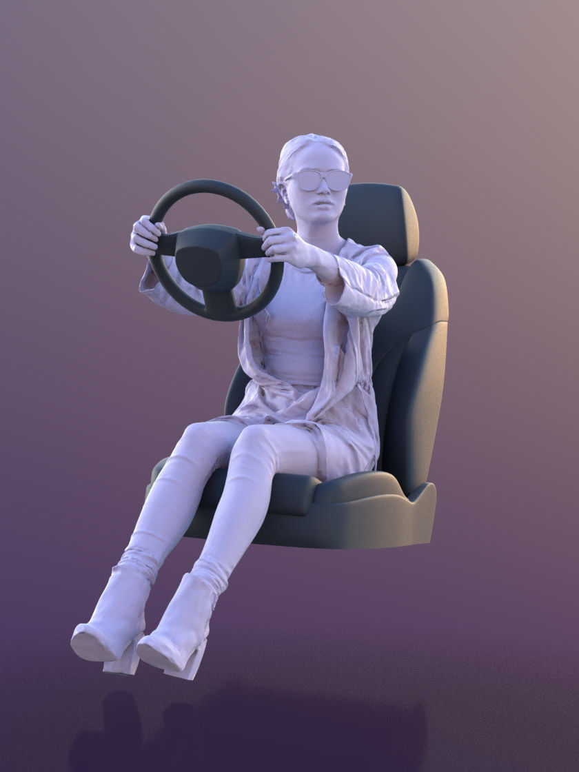 Laura 10566 - Driving Casual Woman Low-poly 3D model_4